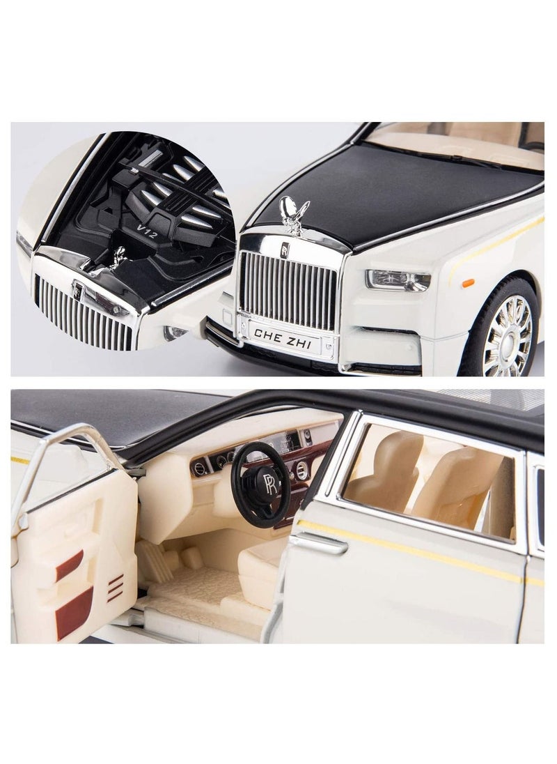 1/24 Rolls-Royce Phantom Model Car,Zinc Alloy Pull Back Toy car with Sound and Light for Kids Boy Girl Gift - Image 3